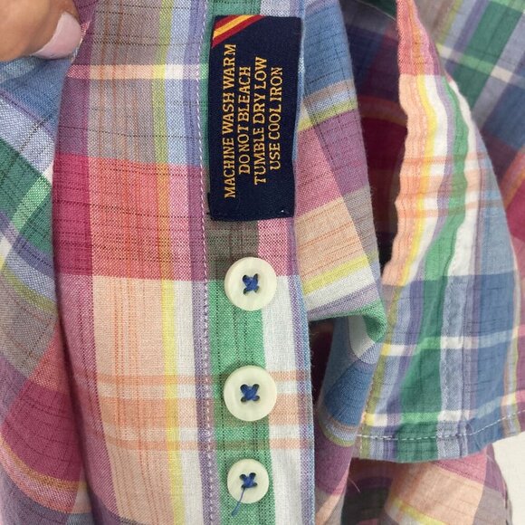 Vintage Brickmans Of Marthas Vineyard Plaid Shirt Mens Medium Short Sleeve - Picture 8 of 8